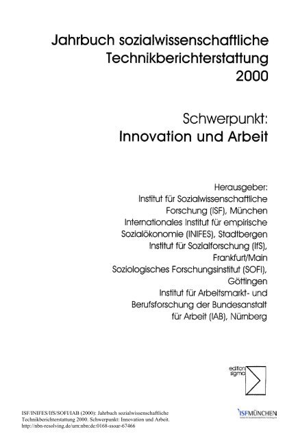 Innovation Und Arbeit Isf Munchen