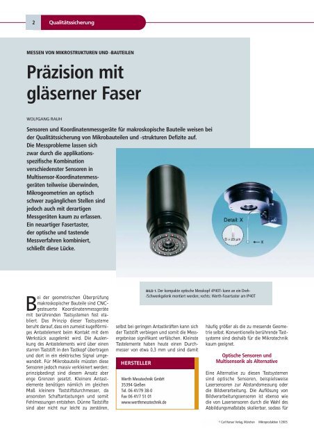 Präzision mit gläserner Faser - Werth Messtechnik GmbH