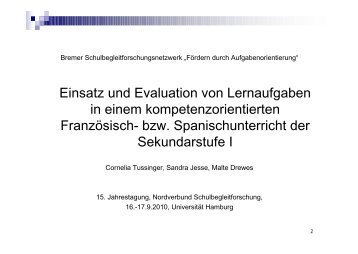 Tussinger, Jesse, Drewes - Nordverbund Schulbegleitforschung