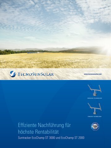 Produktbroschüre - TecnoSun Solar Systems AG