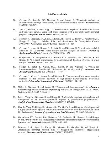 Schriftenverzeichnis 94. Cervino, C., Sauceda, J.C., Niessner, R ...