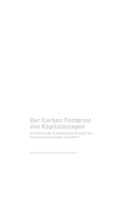 Der Carbon Footprint von Kapitalanlagen - adelphi