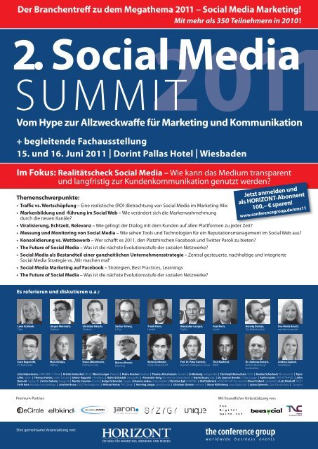 Programm des Social Media Summit 2011 - The Conference Group ...