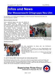 Infos und News 27 - Wasserwacht Ortsgruppe Neu-Ulm