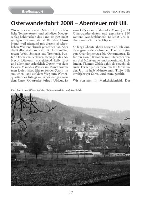 Ruderblatt Ausgabe 2/2008 - "Hansa" von 1898 e.V. - Dortmund