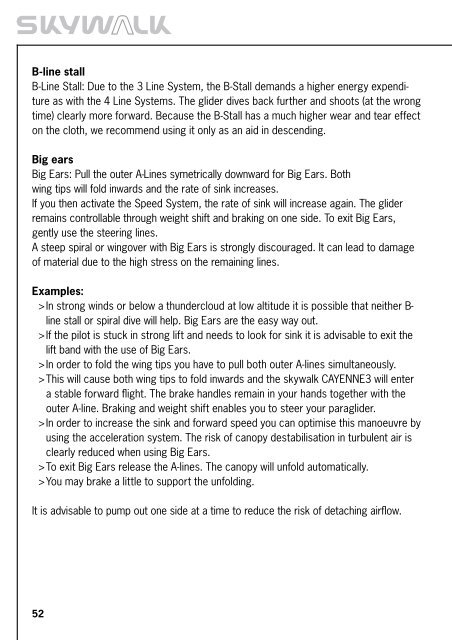 Operating Instructions - Skywalk