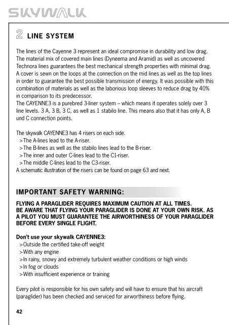 Operating Instructions - Skywalk