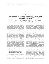 Assessment of Sensory Processing, Praxis, and Motor Performance