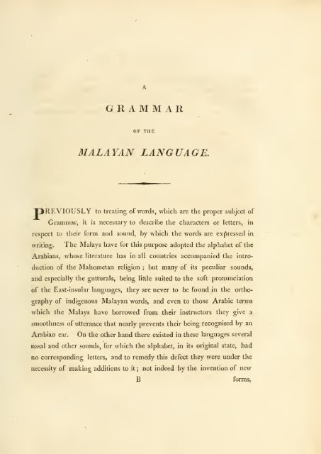 A grammar of the Malayan language, with an introduction and praxis..