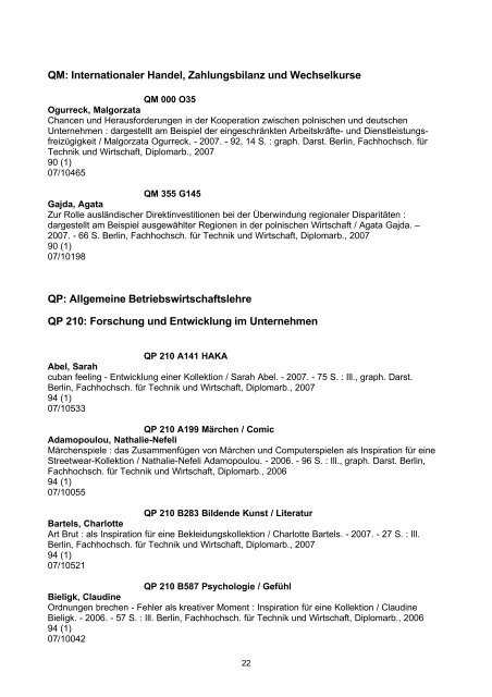 Bachelor-, Diplom- und Masterarbeiten: Einarbeitungszeitraum 2007