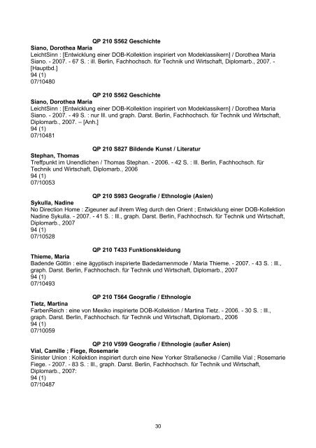 Bachelor-, Diplom- und Masterarbeiten: Einarbeitungszeitraum 2007