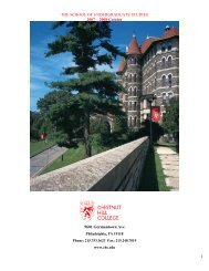 Academic Catalog 2007-2008 - Chestnut Hill College