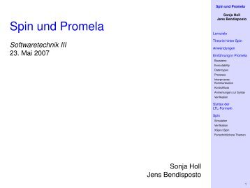 Spin und Promela - Softwaretechnik und Programmiersprachen