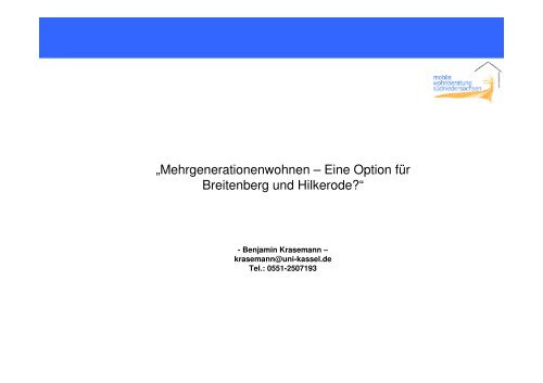 „Mehrgenerationenwohnen – Eine Option für Breitenberg und ...