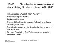 15.05. Die atlantische Ökonomie und der Aufstieg Großbritanniens