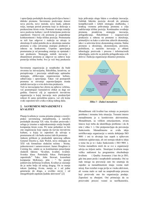 menadzment, kvalitet i procesi kod preduzeca u današnjem