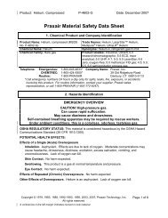 Helium Material Safety Data Sheet Provided by Praxair, Supplier of ...