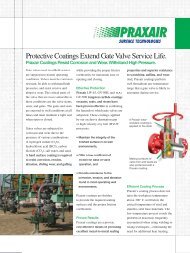 Protective Coatings Extend Gate Valve Service Life data - Praxair