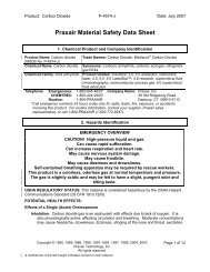 Carbon Dioxide Gas Material Safety Data Sheet Provided by Praxair ...