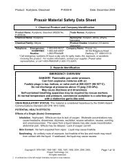 Praxair Material Safety Data Sheet