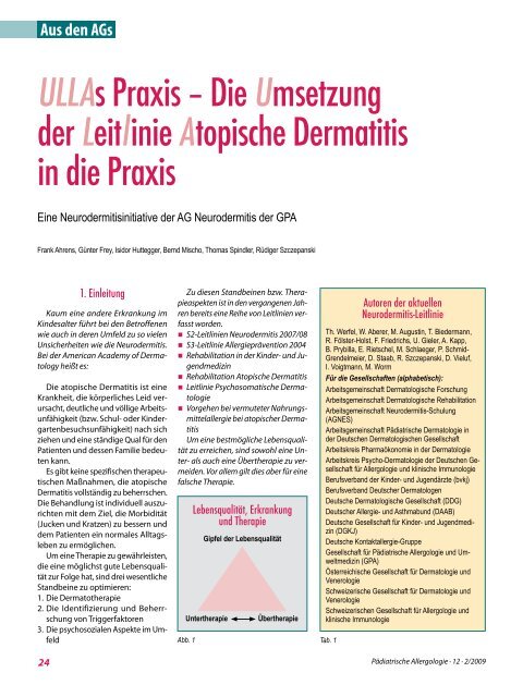 ULLAs Praxis – Die Umsetzung der Leitlinie Atopische Dermatitis in ...