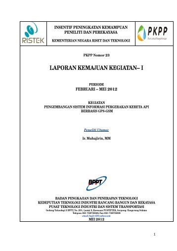 LAPORAN KEMAJUAN KEGIATAN– I - PKPP