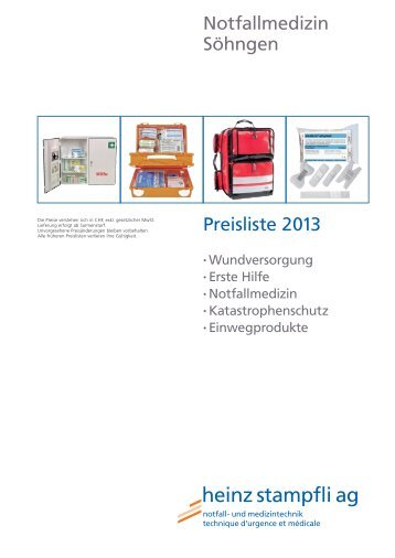Preisliste 2013 Notfallmedizin Söhngen - Heinz Stampfli AG