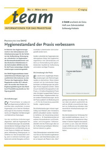 Hygienestandard der Praxis verbessern - Zahnärztekammer ...