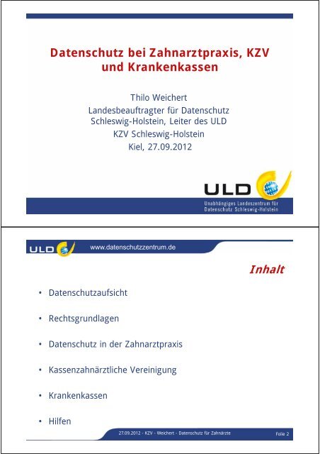 Datenschutz bei Zahnarztpraxis, KZV und Krankenkassen