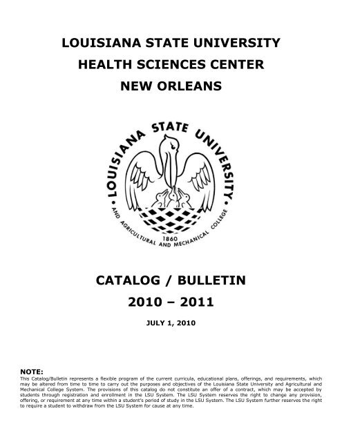 2010-2011 - LSU Health Sciences Center New Orleans