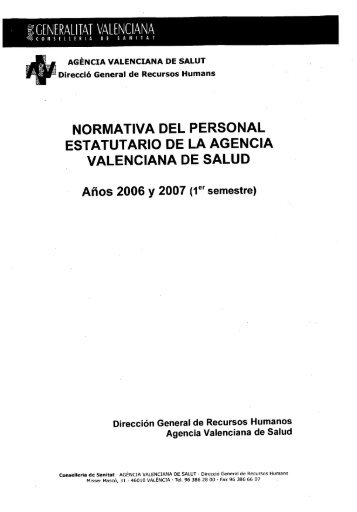 estatutario de la agencia valenciana de salud - Conselleria de ...