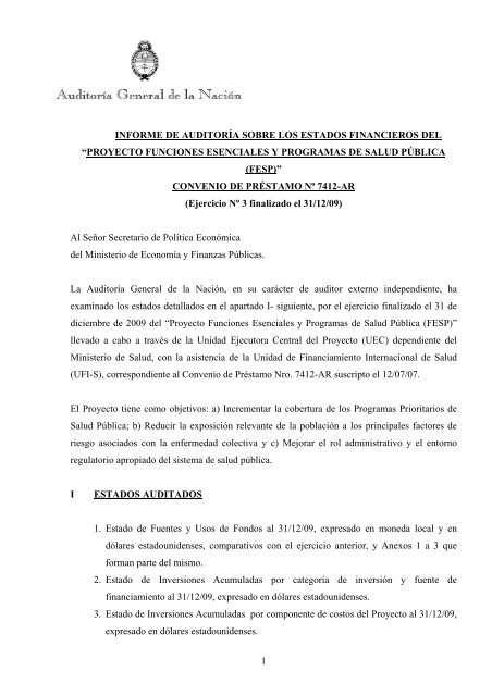 proyecto funciones esenciales y programas de salud pública (fesp)