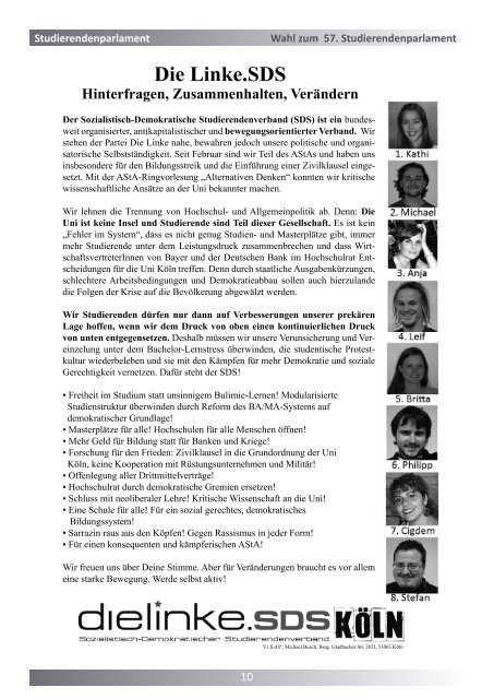 Wahlzeitung - AStA - Universität zu Köln
