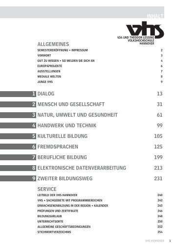 ALLGEMEINES mit Junge VHS - Volkshochschule Hannover