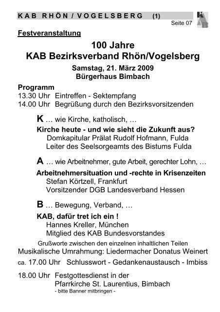 Februar 2009 - KAB DV Fulda