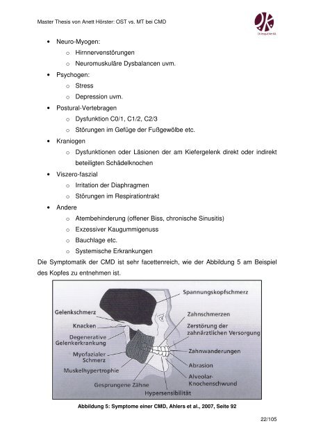 Master Thesis Anett Hoerster OST vs. MT bei - Osteopathie-Kö