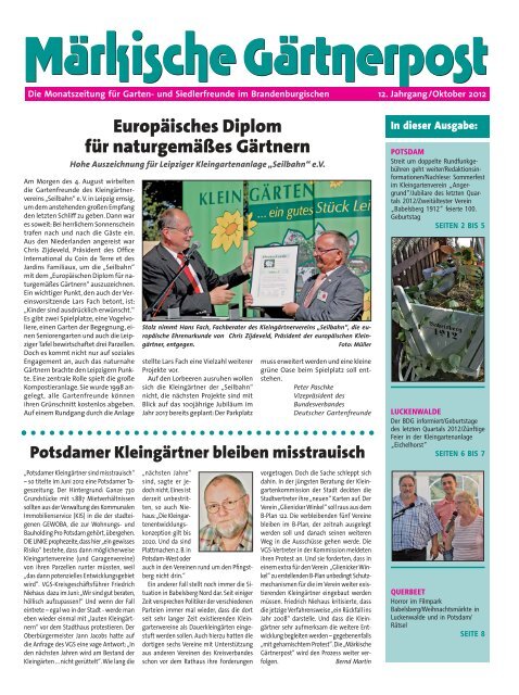 Artikel (PDF) lesen - Kreisverband Luckenwalde der Gartenfreunde eV