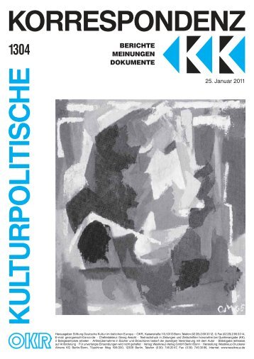 Ausgabe 1304 als PDF zum Download - Kulturportal West Ost