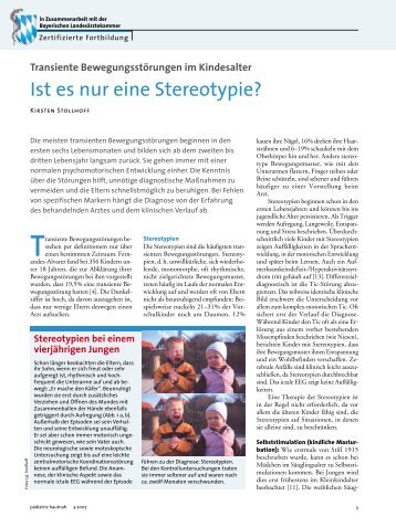 Ist es nur eine Stereotypie? - Kinder- & Jugendärzte im Netz