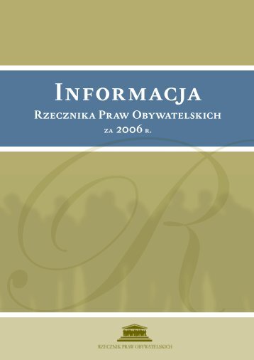 Informacja Rzecznika Praw Obywatelskich za 2006 r.