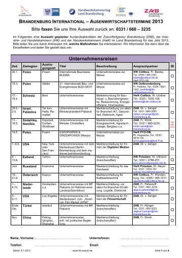 Interessante Messen, Veranstaltungen und ... - IHK Cottbus