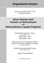 JS Bach - Singakademie Potsdam