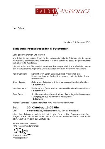 Download Einladung Pressegespräch & Fototermin - Salon-Sanssouci
