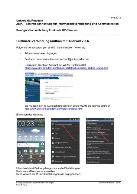 Android - Zeik - Universität Potsdam