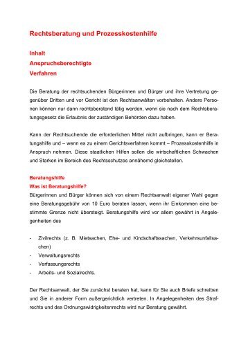 Rechtsberatung und Prozesskostenhilfe - Amtsgericht Potsdam