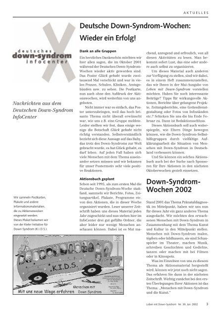 Nr. 39, Januar - Deutsches Down-Syndrom InfoCenter