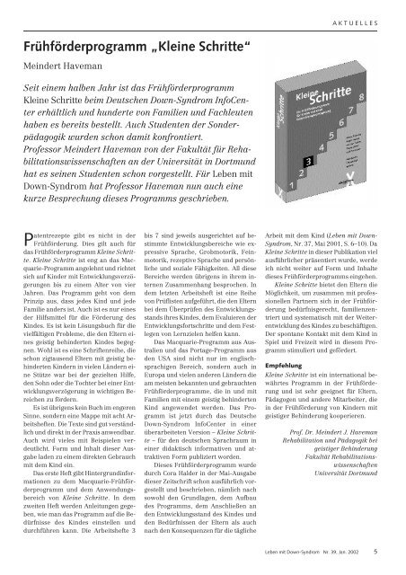 Nr. 39, Januar - Deutsches Down-Syndrom InfoCenter