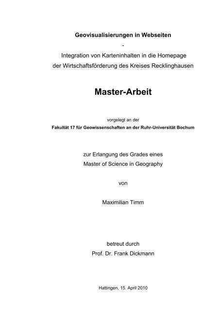 Maximilian Timm Geovisualisierung In Webseiten Standortvest