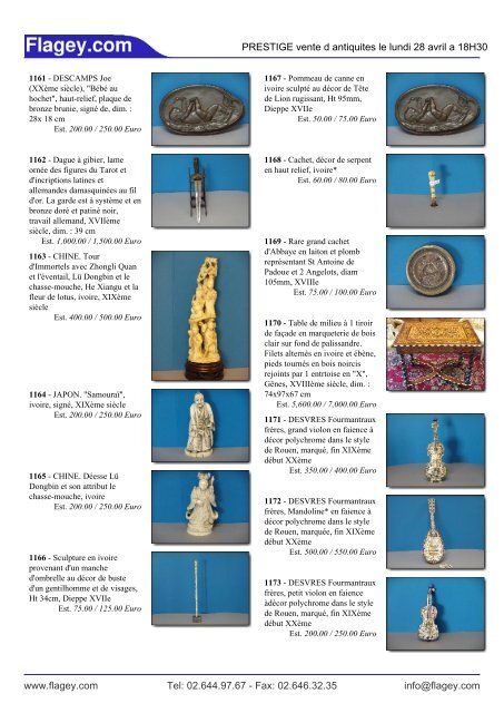 PRESTIGE vente d antiquites le lundi 28 avril a ... - Auction In Europe