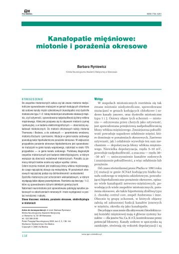 Kanałopatie mięśniowe - NEUROEDU.PL